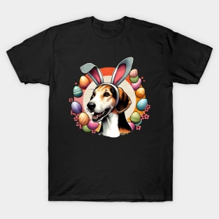 Easter Merriment with English Foxhound in Bunny Ears T-Shirt